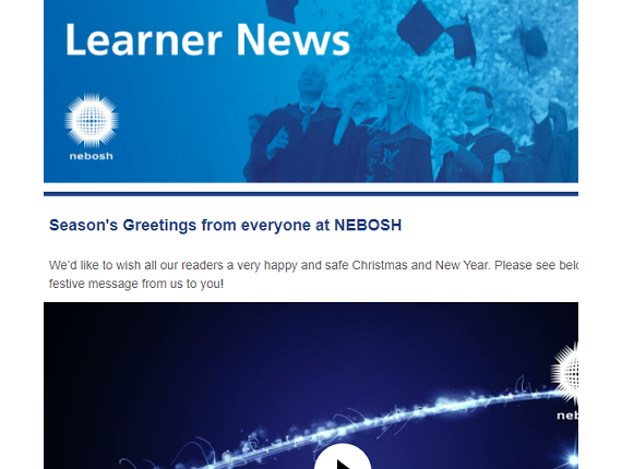 NEBOSH Learner Newsletter December 2021
