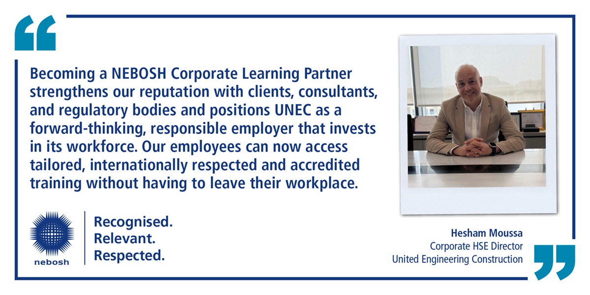 Hesham Moussa testimonial for NEBOSH training