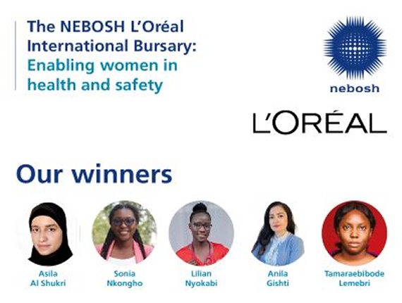 NEBOSH announces five winners of 2023 NEBOSH L’Oréal International Bursary