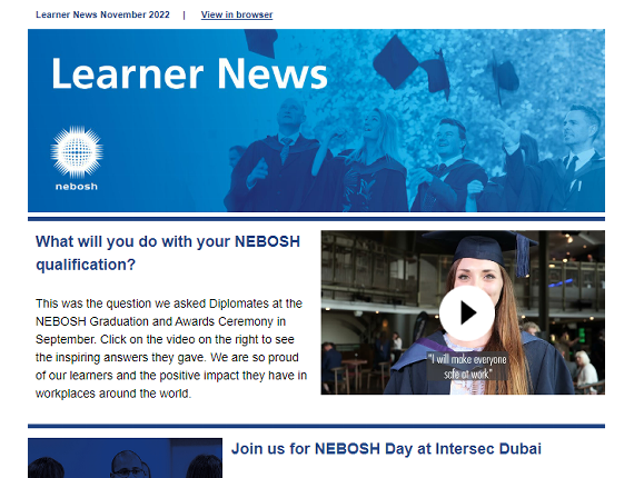 NEBOSH Learner Newsletter November 2022