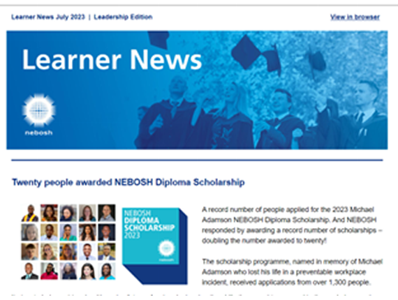 NEBOSH Learner Newsletter July 2023