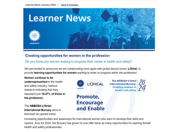 NEBOSH Learner Newsletter January 2024