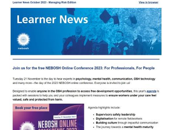 NEBOSH Learner Newsletter October 2023