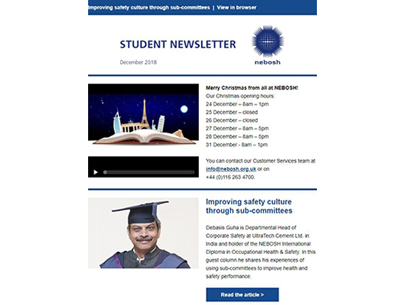 NEBOSH Student Newsletter December 2018