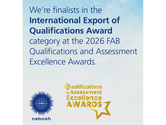 NEBOSH shortlisted for International Export of Qualifications Award at the 2026 FAB Awards