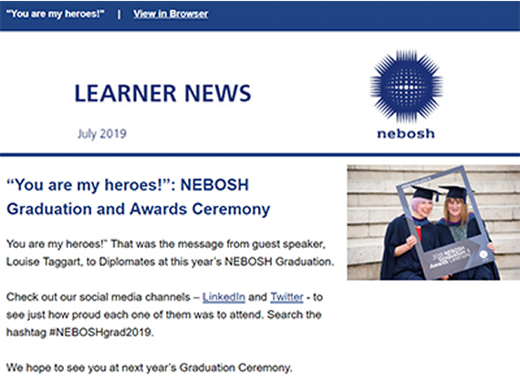 NEBOSH Learner Newsletter July 2019