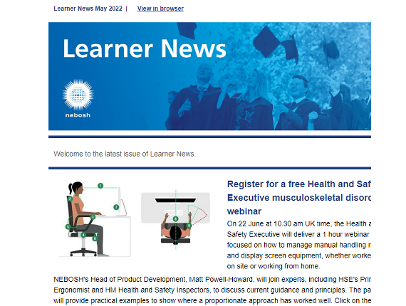 NEBOSH Learner Newsletter May 2022