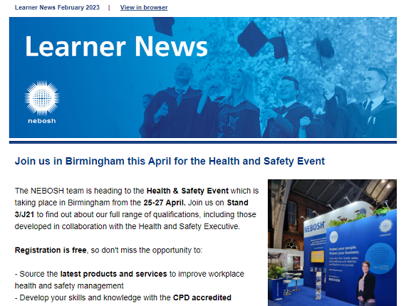 NEBOSH Learner Newsletter February 2023