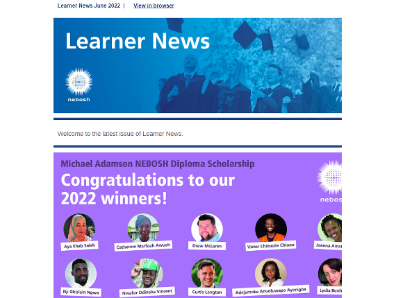 NEBOSH Learner Newsletter June 2022
