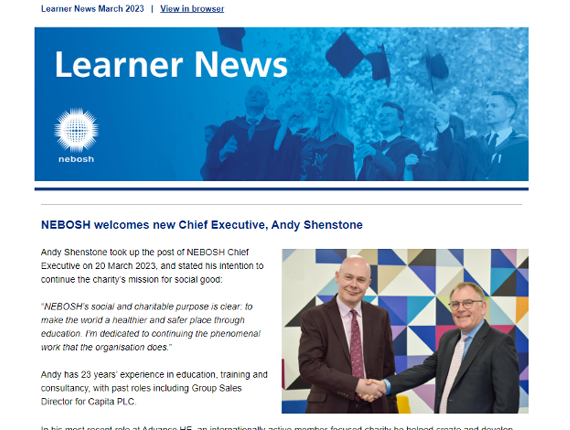 NEBOSH Learner Newsletter March 2023