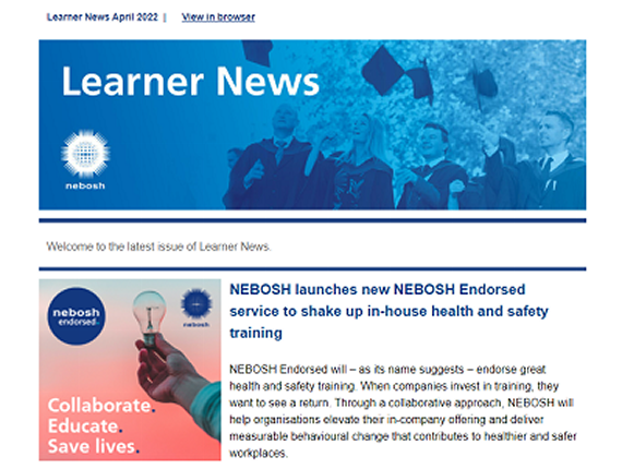 NEBOSH Learner Newsletter April 2022
