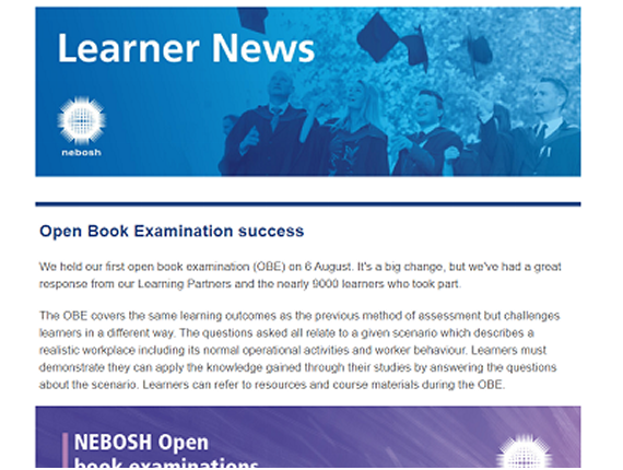 NEBOSH Learner Newsletter August 2020