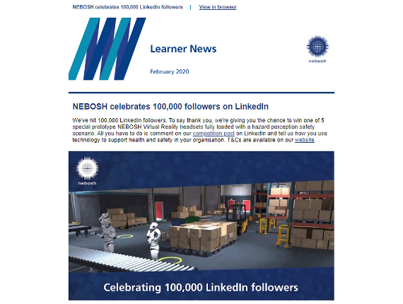 NEBOSH Learner Newsletter February 2020