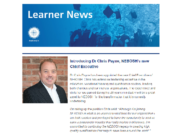 NEBOSH Learner Newsletter October 2020