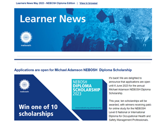 NEBOSH Learner Newsletter May 2023