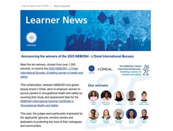 NEBOSH Learner Newsletter March 2025