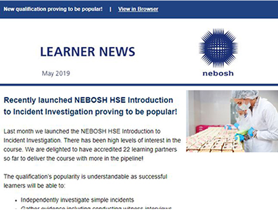 NEBOSH Learner Newsletter May 2019