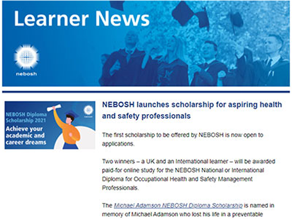NEBOSH Learner Newsletter May 2021