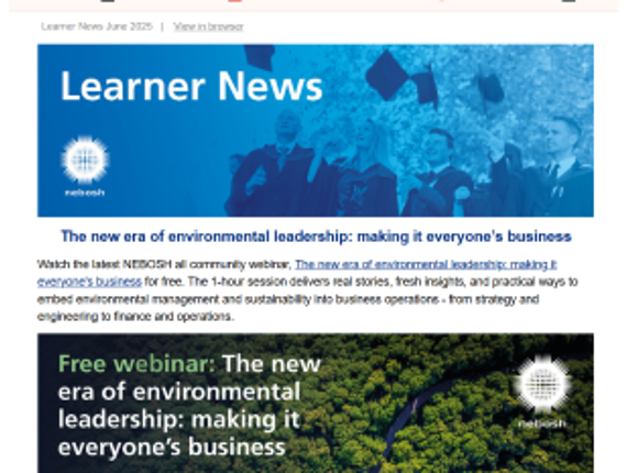 NEBOSH Learner Newsletter June 2025