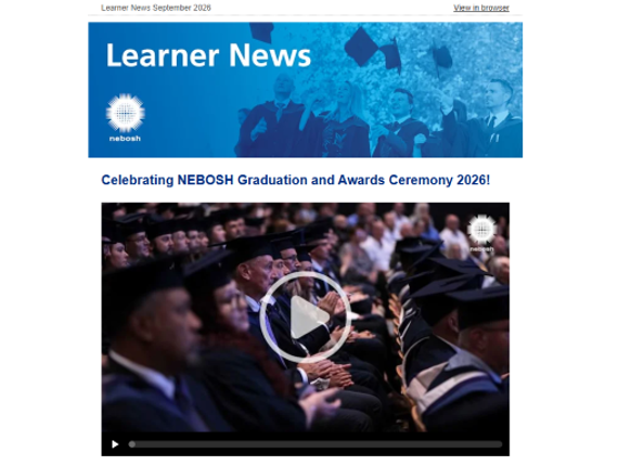 NEBOSH Learner Newsletter September 2026