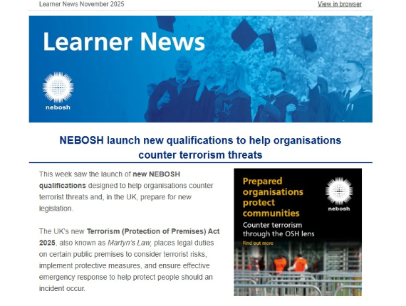 NEBOSH Learner Newsletter November 2025