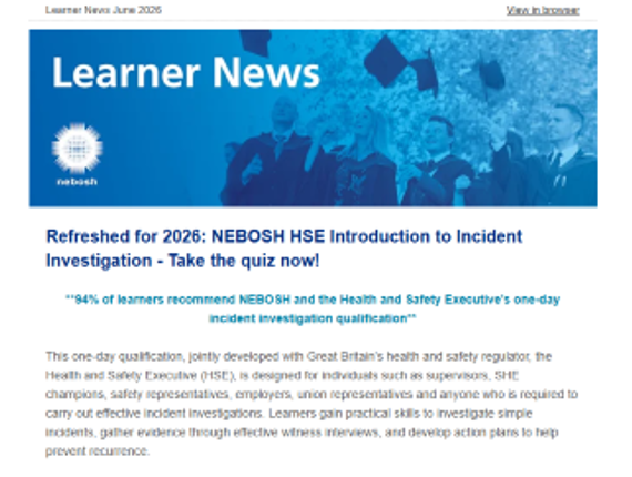 NEBOSH Learner Newsletter June 2026