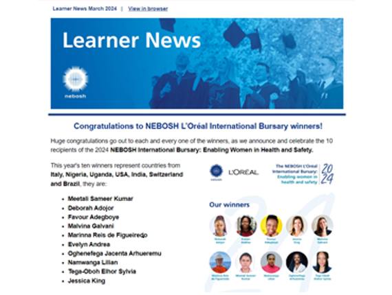 NEBOSH Learner Newsletter March 2024