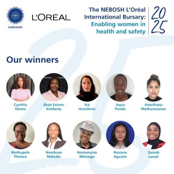 NEBOSH announces ten winners of 2025 NEBOSH - L’Oréal International Bursary