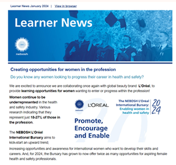 NEBOSH Learner Newsletter January 2024