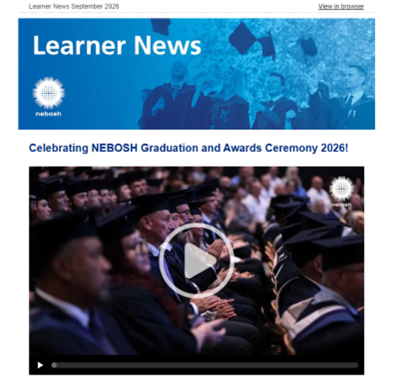 NEBOSH Learner Newsletter September 2026