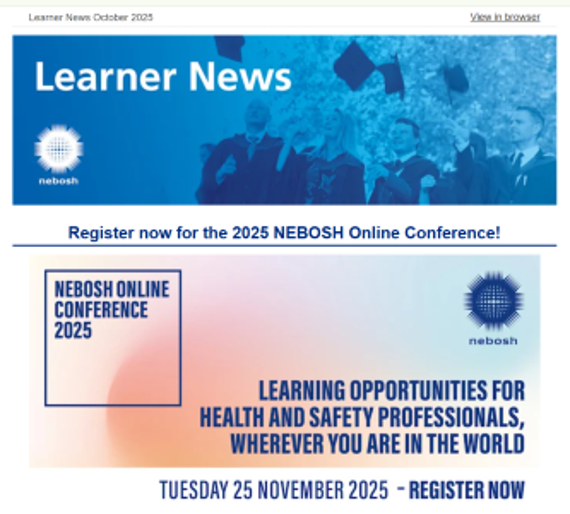 NEBOSH Learner Newsletter October 2025