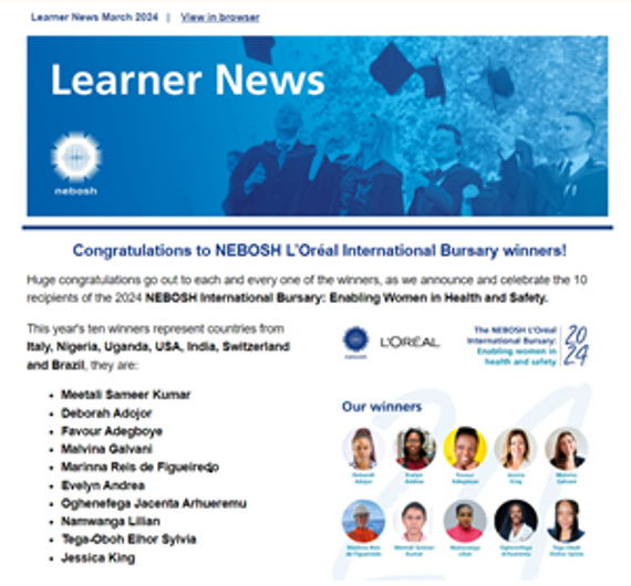 NEBOSH Learner Newsletter March 2024